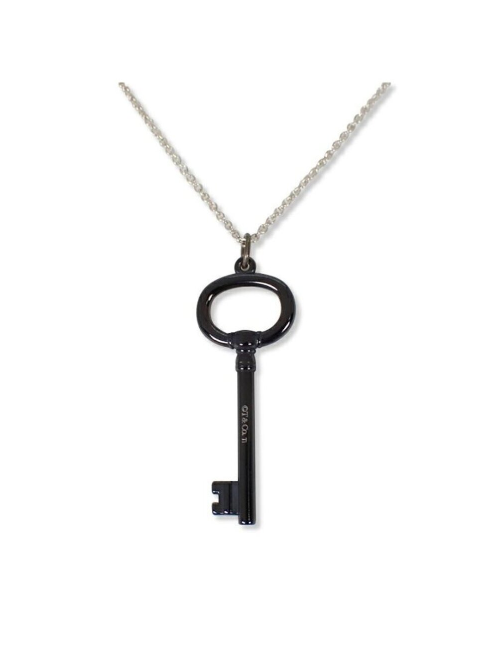Tiffany & Co 925 Titanium Key Pendant Necklace